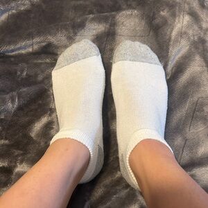 White and Gray Ankle Socks
